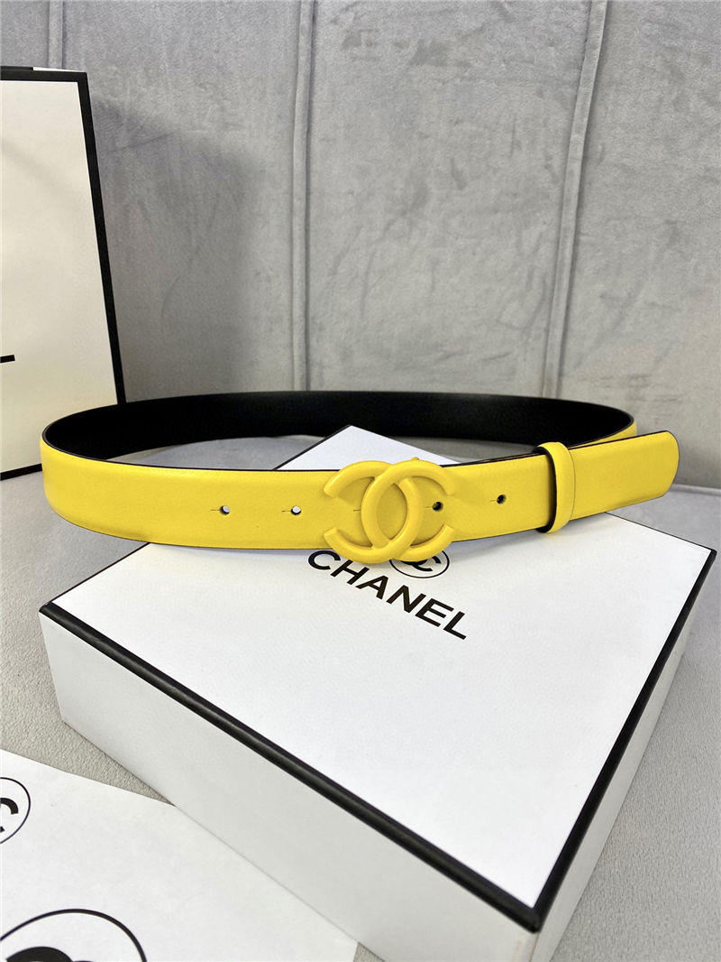 Chanel BELT Calfskin 30MM 2-1102 Yellow 2022 High