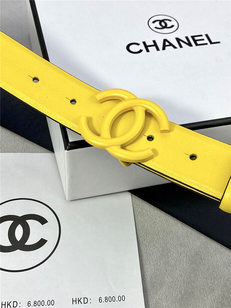 Chanel BELT Calfskin 30MM 2-1102 Yellow 2022 High