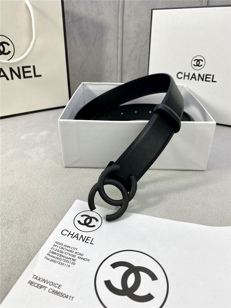 Chanel BELT Calfskin 30MM 2-1102 Black 2022 High