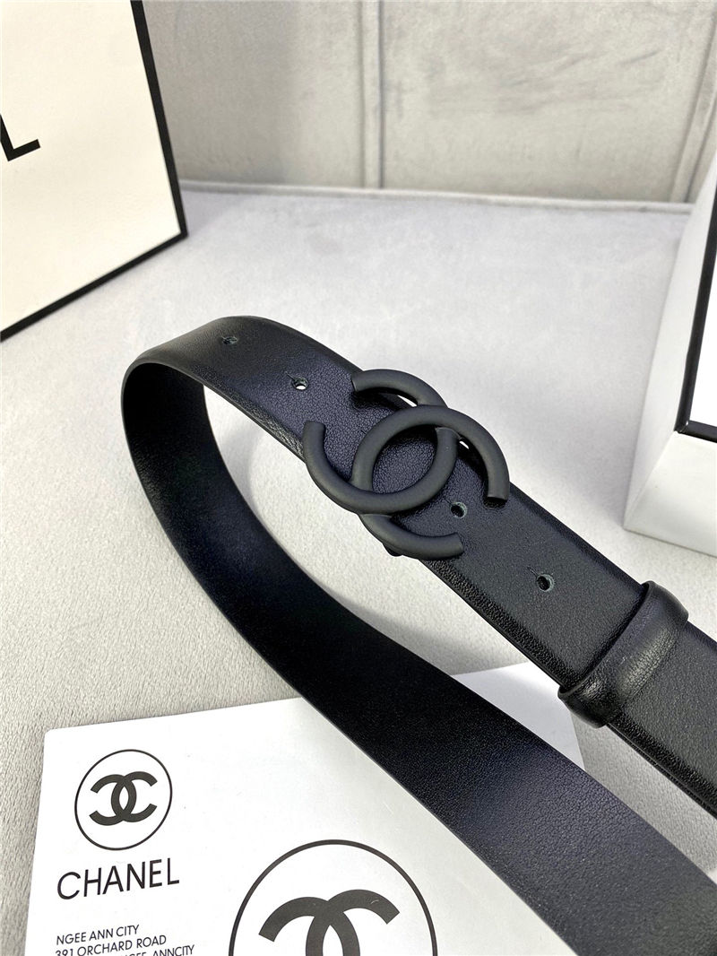 Chanel BELT Calfskin 30MM 2-1102 Black 2022 High