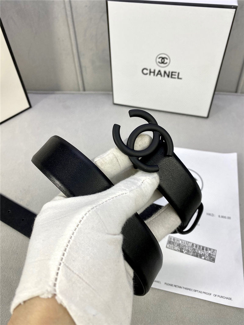 Chanel BELT Calfskin 30MM 2-1102 Black 2022 High