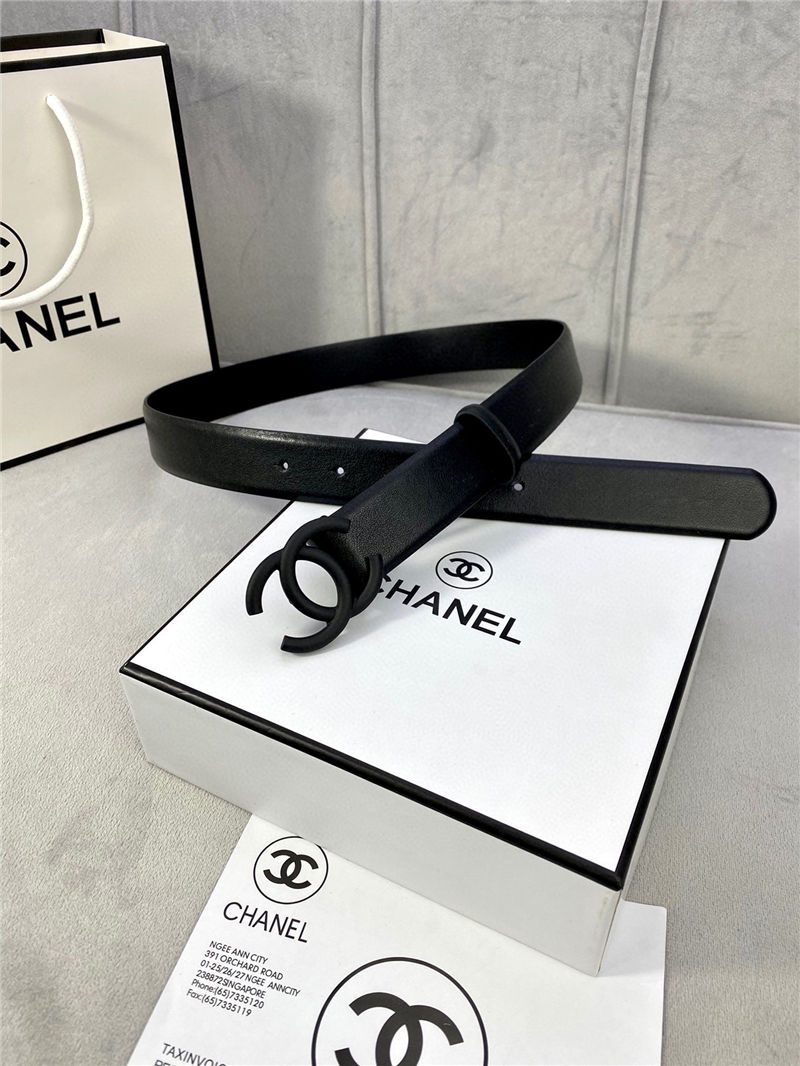 Chanel BELT Calfskin 30MM 2-1102 Black 2022 High