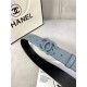 Chanel BELT Calfskin 30MM 2-1102 Grey Blue 2022 High