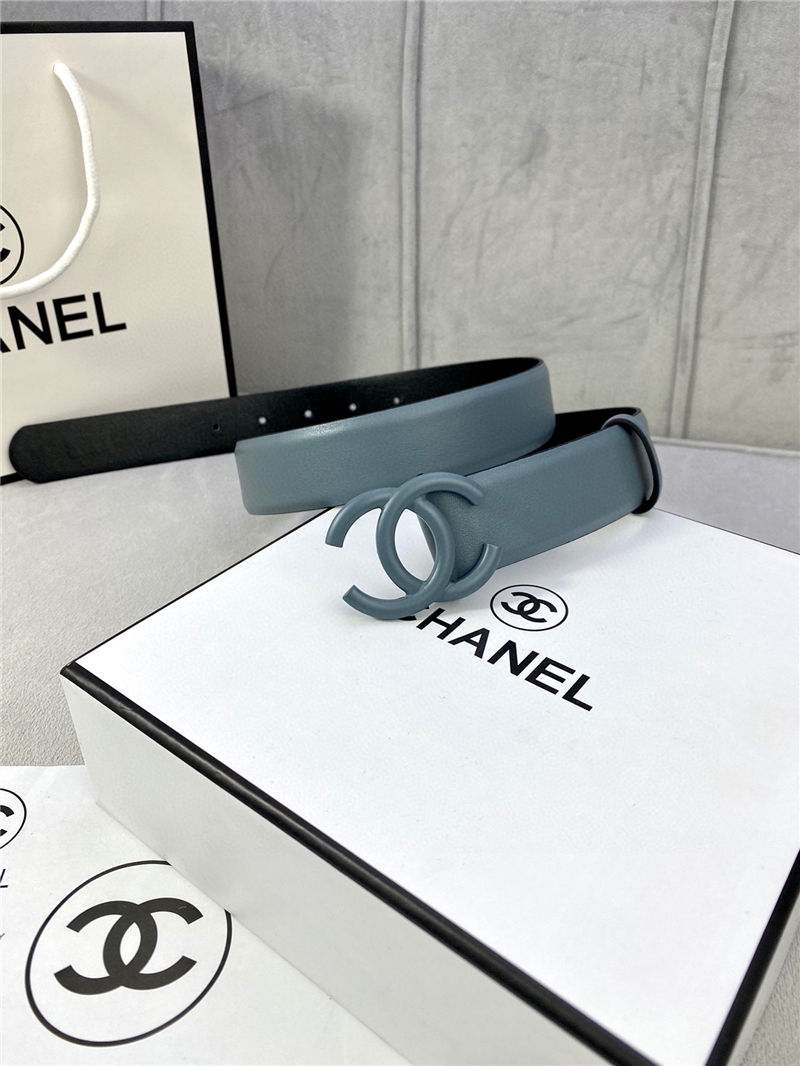 Chanel BELT Calfskin 30MM 2-1102 Grey Blue 2022 High