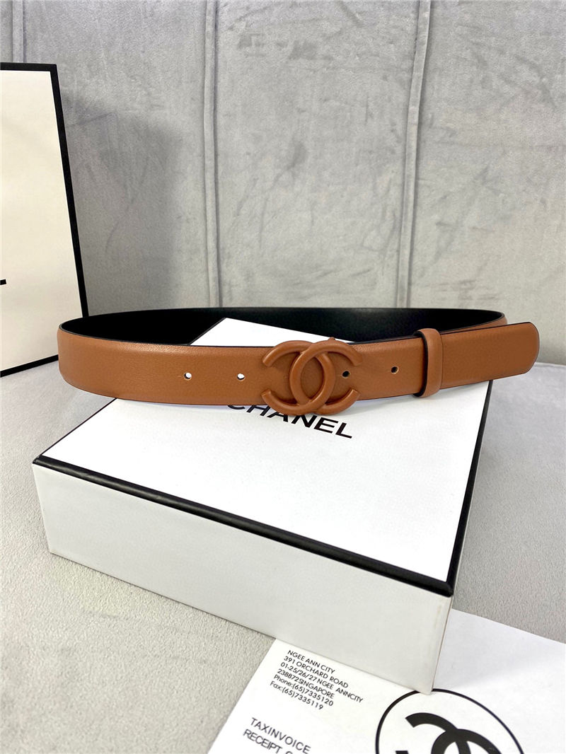 Chanel BELT Calfskin 30MM 2-1102 Brown 2022 High