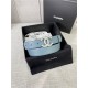 Chanel BELT Calfskin Gold/Silver Metal 30MM 2-1011 Grey Blue 2022 High