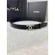 Chanel BELT Calfskin Gold/Silver Metal 30MM 2-1011 Black 2022 High