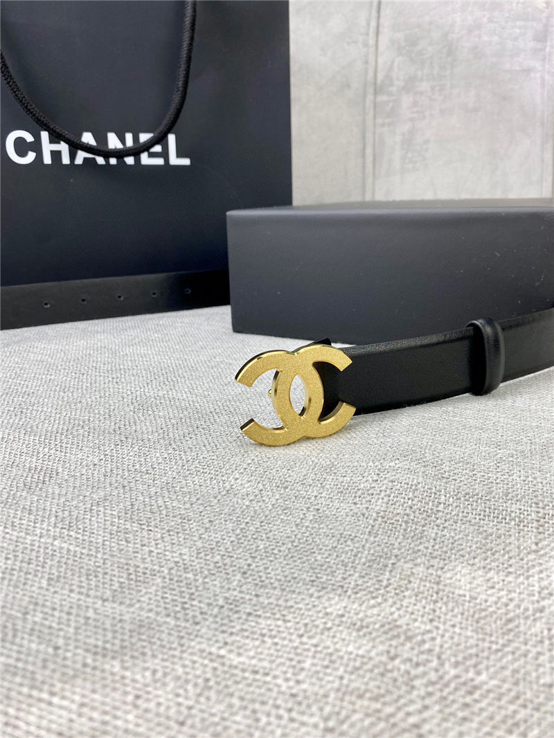 Chanel BELT Calfskin Gold/Silver Metal 30MM 2-1011 Black 2022 High