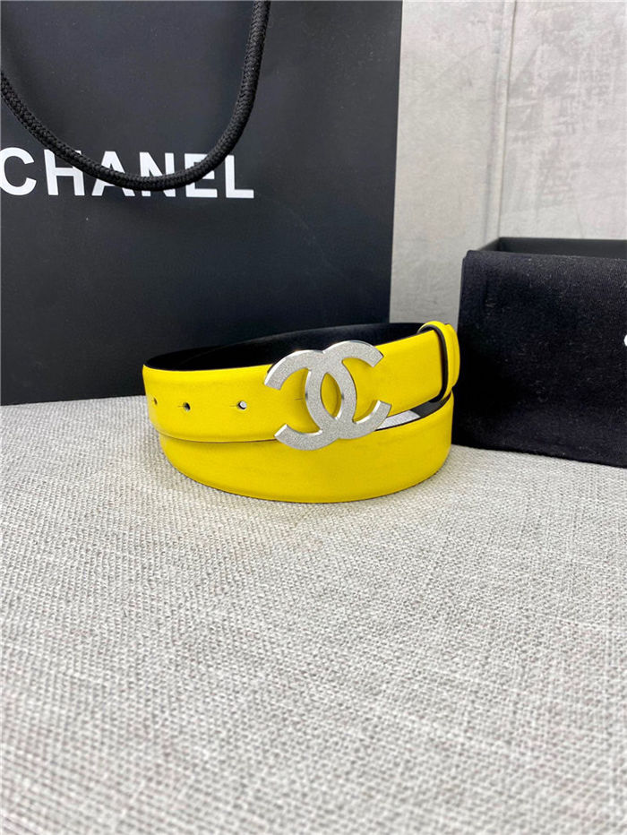 Chanel BELT Calfskin Gold/Silver Metal 30MM 2-1011 Yellow 2022 High