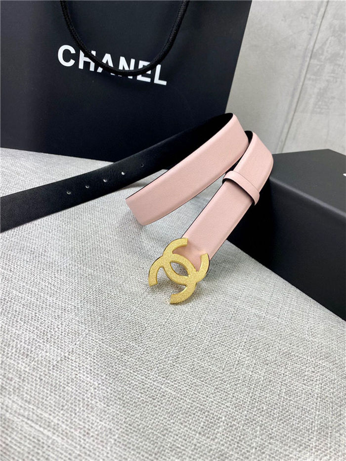 Chanel BELT Calfskin Gold/Silver Metal 30MM 2-1011 Pink 2022 High