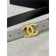 Chanel BELT Calfskin Gold/Silver Metal 30MM 2-1011 Grey 2022 High