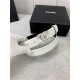 Chanel BELT Calfskin Gold/Silver Metal 30MM 2-1011 White 2022 High