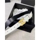 Chanel BELT Calfskin Gold/Silver Metal 30MM 2-1011 White 2022 High