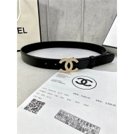 Chanel BELT Calfskin Gold/Silver Metal & Strass 30MM 2-1005 Black 2022 High