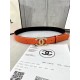 Chanel BELT Calfskin Gold/Silver Metal & Strass 30MM 2-1005 Orange 2022 High