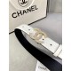 Chanel BELT Calfskin Gold/Silver Metal & Strass 30MM 2-1005 White 2022 High