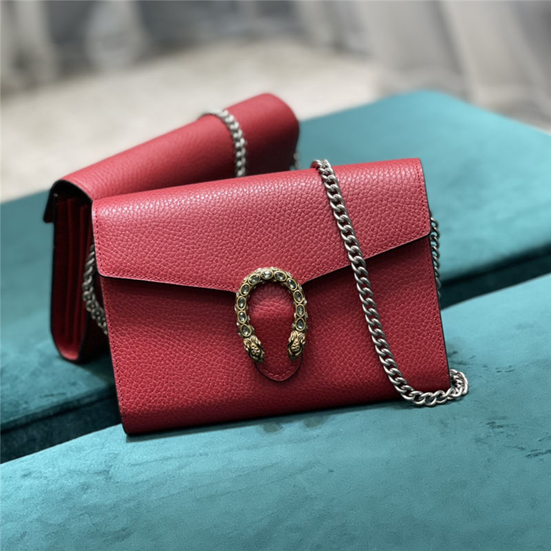 DIONYSUS MINI CHAIN WALLET 401231 Leather Red High