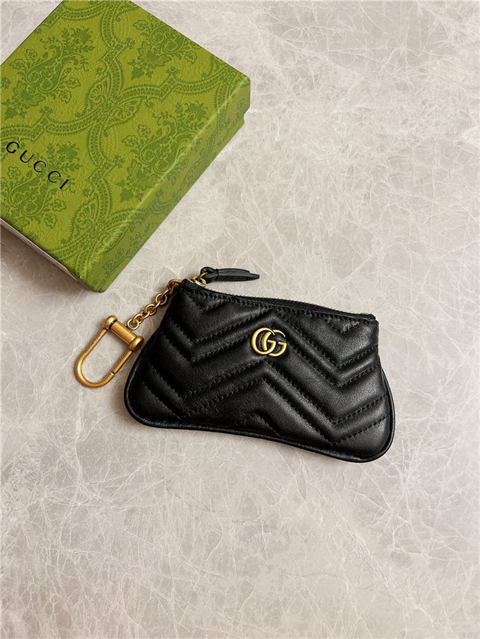 Gucci GG Marmont matelassé key case ‎671773 Black High