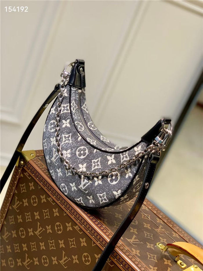 Louis Vuitton LOOP Handbag Denim textile jacquard M21752 High