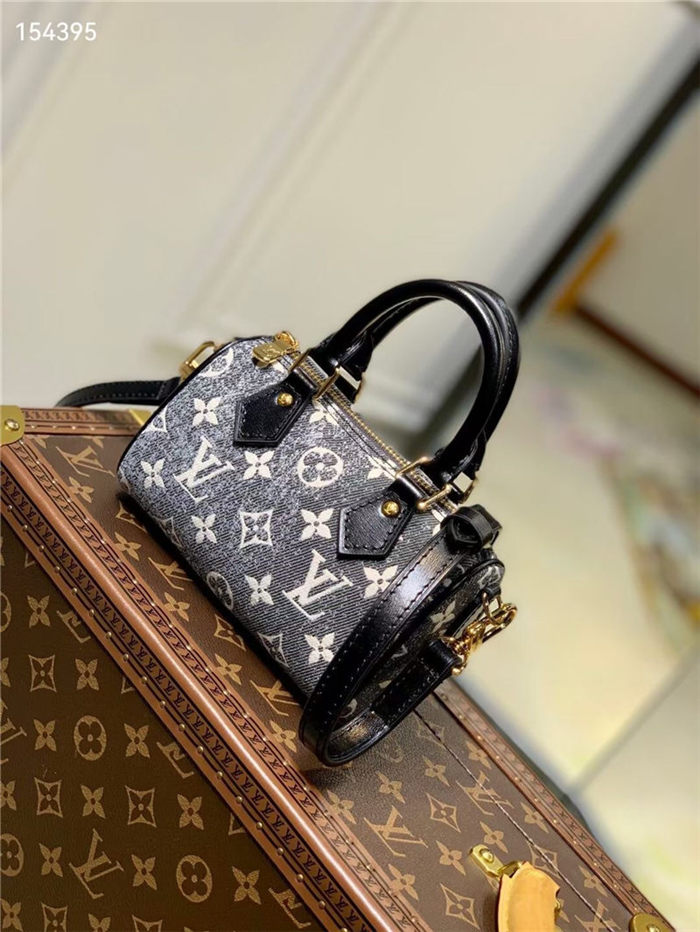 Louis Vuitton NANO SPEEDY Denim textile jacquard M82242 High