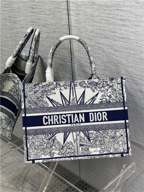 MEDIUM Dior BOOK TOTE Dior Rêve d'Infini Embroidery Blue High