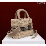 MEDIUM LADY D-LITE BAG Cannage Shearling High