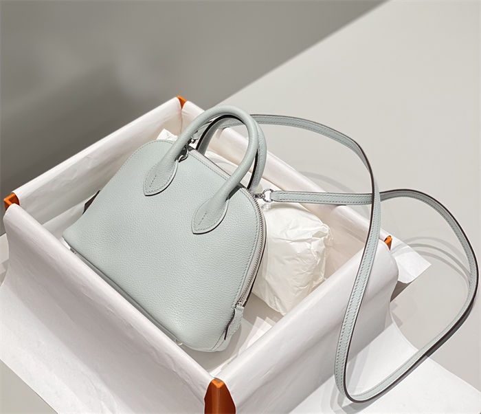 Hermes Bolide Mini Bag Evercolor calfskin WAX Blue Pale Silver-Metal High