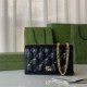 Gucci GG Matelassé chain wallet 723787 Leather Black High