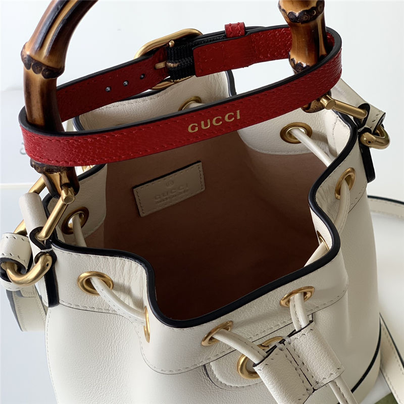 Gucci Diana mini bucket bag 724667 Leather White High