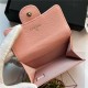 CLASSIC CARD HOLDER AP0214 Grained Calfskin Pink Gold-Tone Metal High