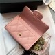 CLASSIC CARD HOLDER AP0214 Grained Calfskin Pink Gold-Tone Metal High