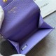 CLASSIC CARD HOLDER AP0214 Grained Calfskin Purple Gold-Tone Metal High