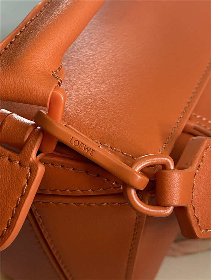 Small Puzzle bag in satin calfskin Orange High