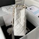 HOBO HANDBAG AS3690 Shiny Crumpled Calfskin & Gold-Tone Metal White A