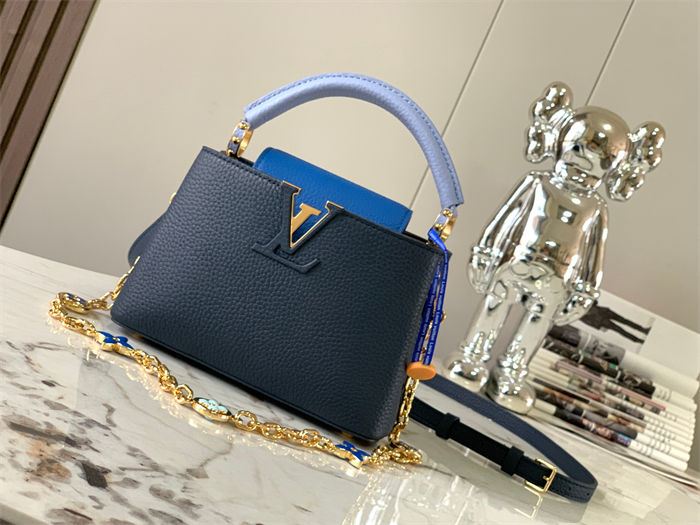 Louis Vuitton Capucines Mini Bag Taurillon Leather M20845 Blue High