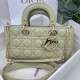 LADY D-JOY BAG MEDIUM Cannage Lambskin Grey Green High