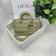 LADY D-JOY BAG MEDIUM Cannage Lambskin Grey Green High