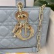 LADY D-JOY BAG MEDIUM Cannage Lambskin Grey Blue High