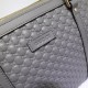 Gucci GUCCISSIMA LEATHER MICRO GG MEDIUM TOTE SHOULDER BAG 449656 Grey High