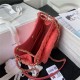 SMALL HOBO HANDBAG AS3710 Wool Jersey & Gold-Tone Metal Rose Red A