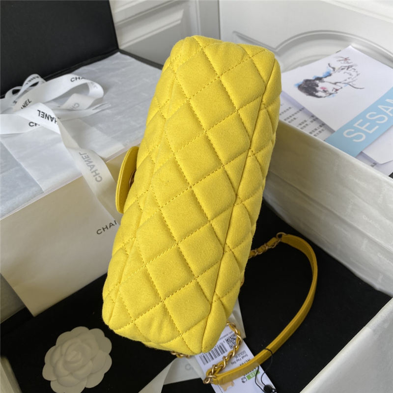 HOBO HANDBAG AS3690 Wool Jersey & Gold-Tone Metal Yellow A