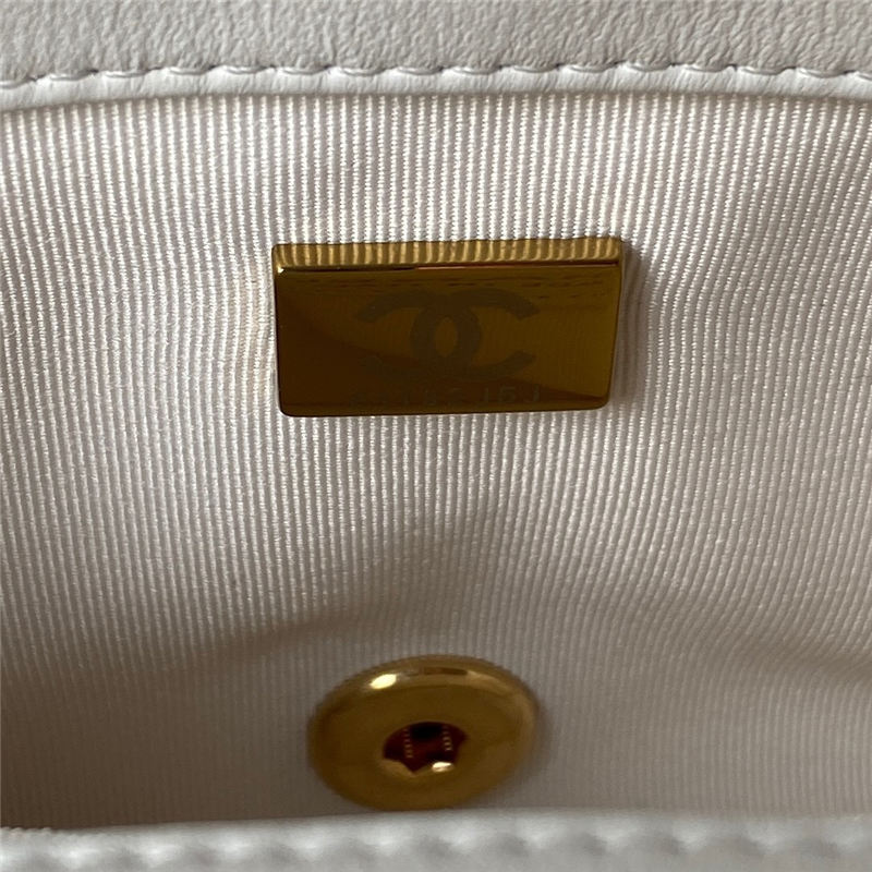 Small Flap Bag Lambskin & Gold-Tone Metal AS3749 White A