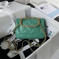 Small Flap Bag Lambskin & Gold-Tone Metal AS3749 Green A