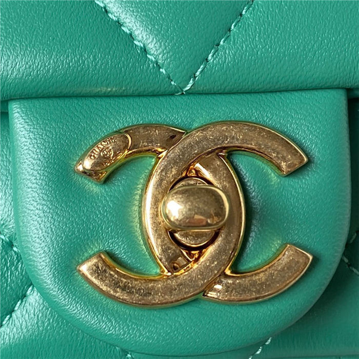 Small Flap Bag Lambskin & Gold-Tone Metal AS3749 Green A