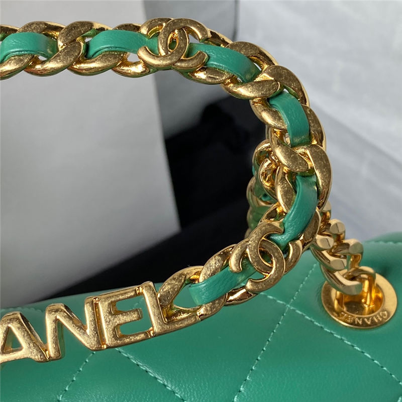 Small Flap Bag Lambskin & Gold-Tone Metal AS3749 Green A