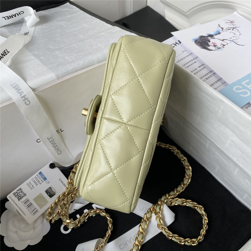 Small Flap Bag Lambskin & Gold-Tone Metal AS3749 Lime A