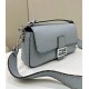 BAGUETTE Selleria bag with oversized topstitching Grey Blue High