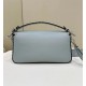 BAGUETTE Selleria bag with oversized topstitching Grey Blue High