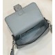 BAGUETTE Selleria bag with oversized topstitching Grey Blue High