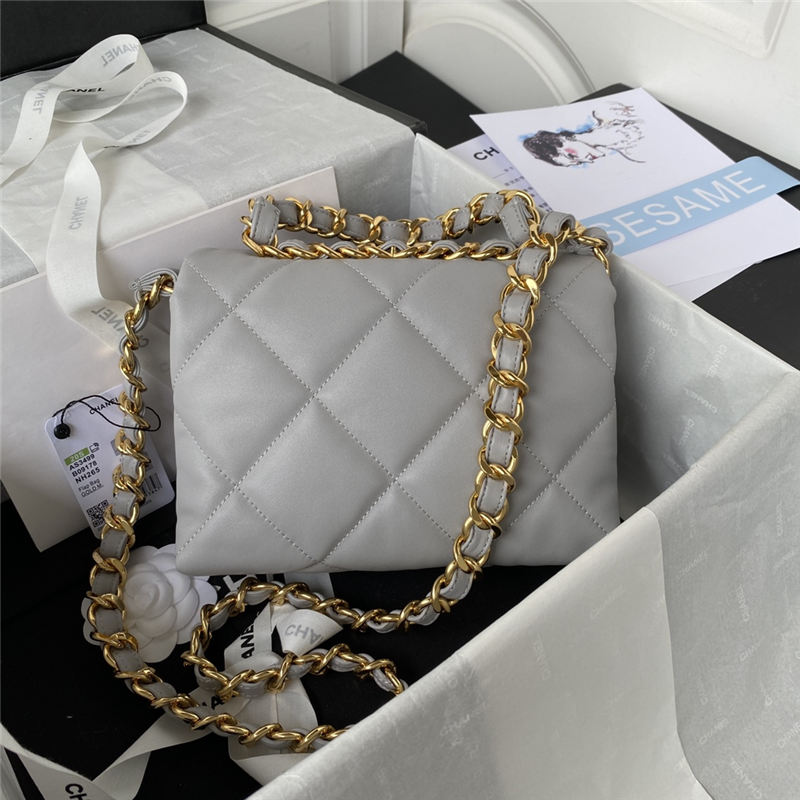 Chanel FLAP BAG Lambskin & Gold-Tone Metal AS3499 Grey A